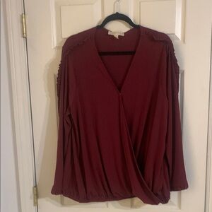 Women's Burgundy Wrap Top
